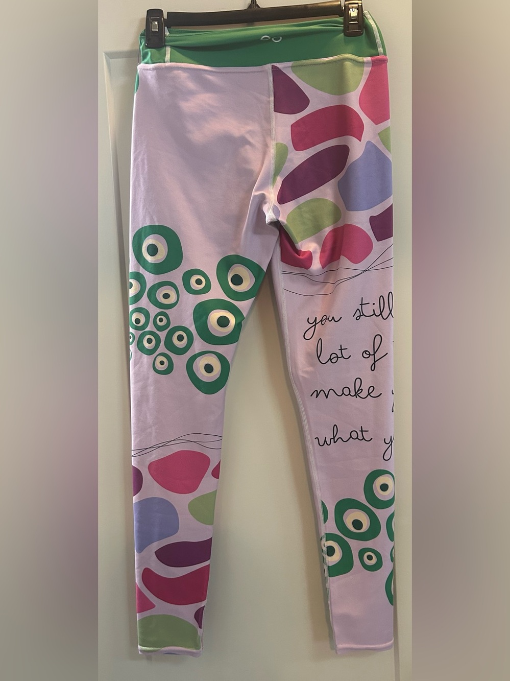 Loony legs Women’s  Purple & Green Printed Leggings - Picture 2 of 4